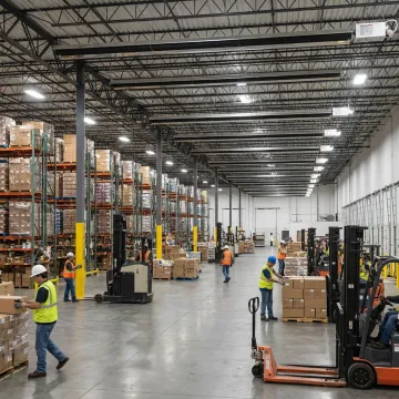 Commercial radiant infrared heating system in a warehouse