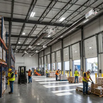 Overhead radiant tube heaters in an industrial facility