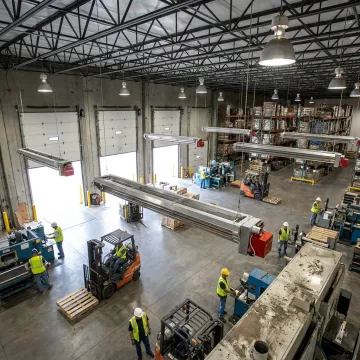 Gas radiant tube heaters in an industrial facility