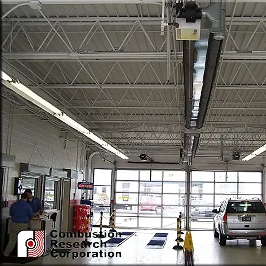 Ceiling-mounted propane radiant shop heater