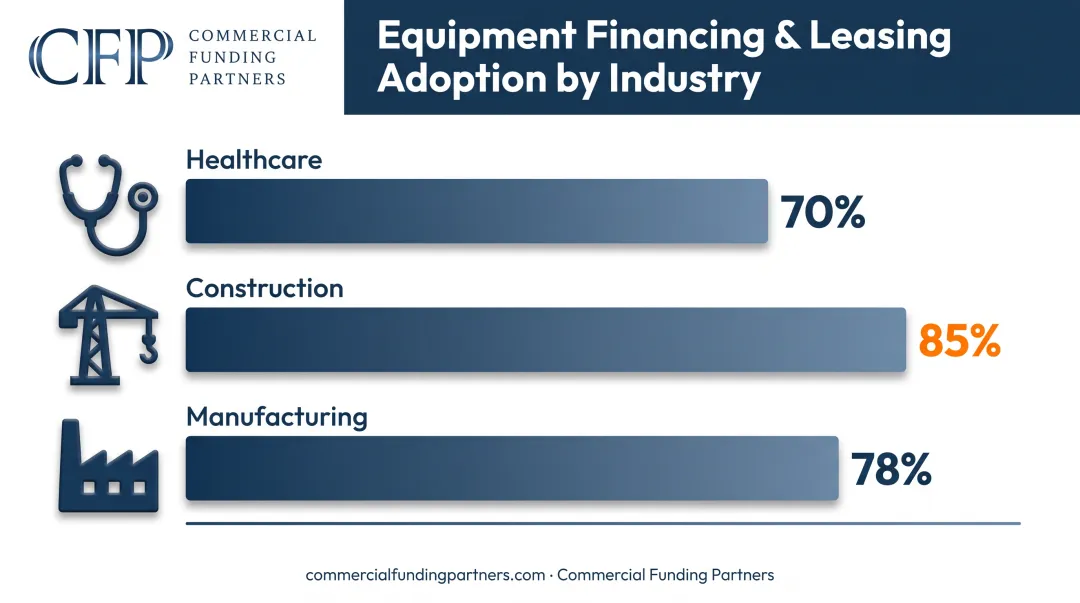 Equipment leasing adoption rates across healthcare construction and manufacturing industries