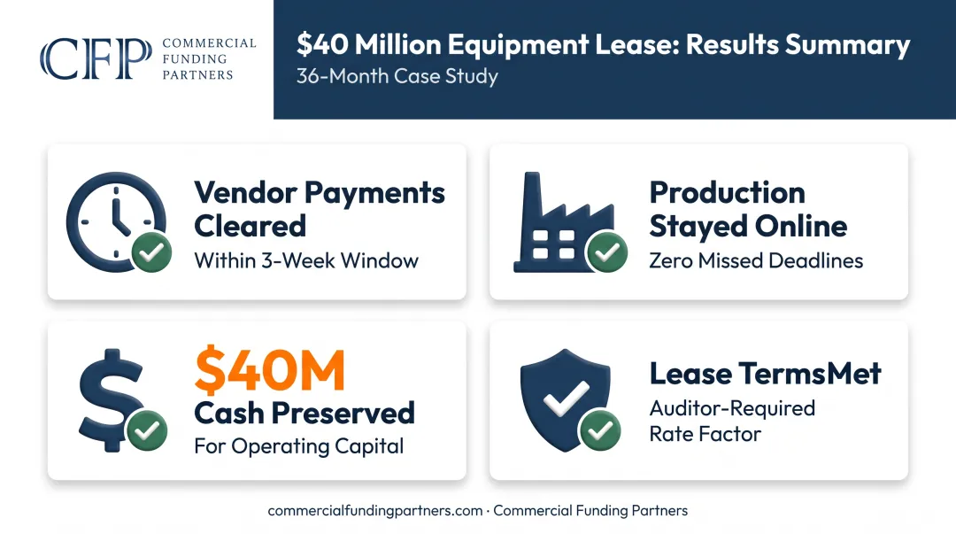 Results of $40 million equipment lease case study outcomes