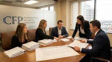 Commercial Funding Partners team reviewing large equipment financing deal