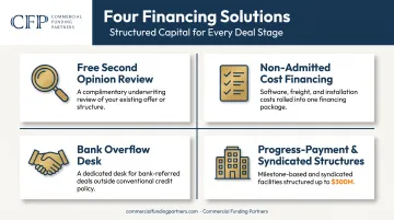 Four equipment financing solutions offered through Commercial Funding Partners overview