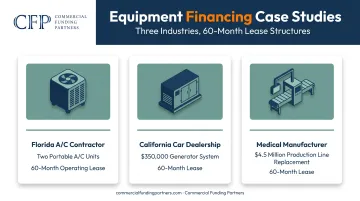 Three CFP client case studies comparing operating lease terms and industries
