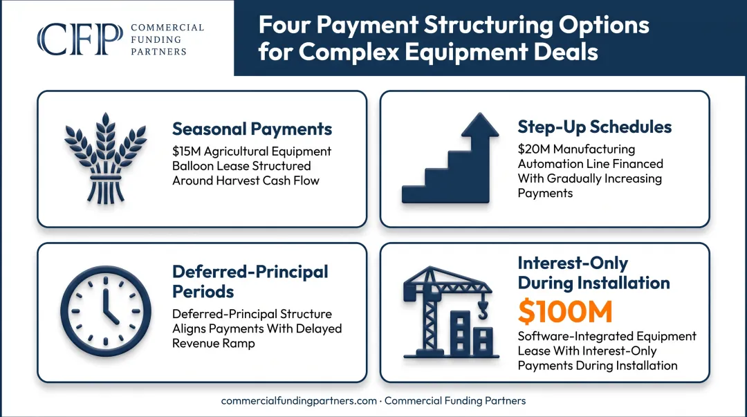 Four equipment financing payment structuring options for complex projects