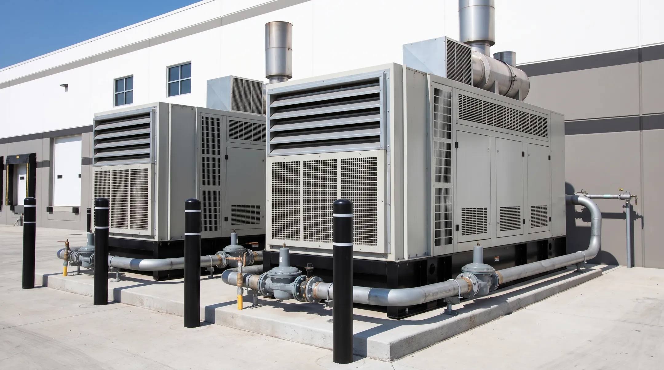 Industrial natural-gas turbine generators powering commercial drilling site operations