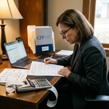 Finance professional reviewing dental equipment leasing documents