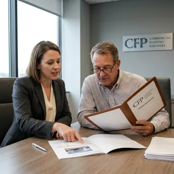 Finance professional reviewing equipment documentation