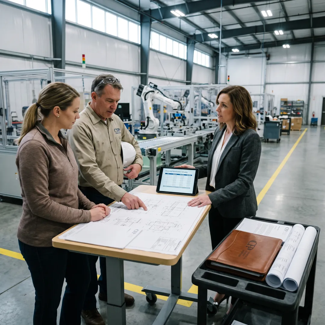 Financing specialist with industrial equipment plan
