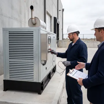 Commercial backup generator at an industrial facility