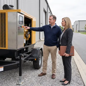 Commercial portable generator at an industrial facility