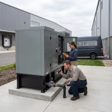 Commercial natural gas generator installation at an industrial facility