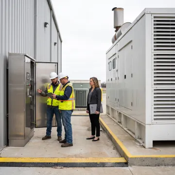 Commercial natural gas generator at an industrial facility