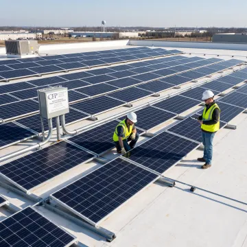 Commercial solar array at an industrial facility