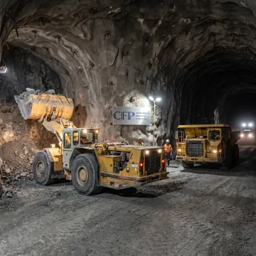Underground mining equipment operating in a mine