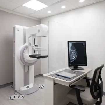 Mammography equipment in a modern diagnostic imaging room
