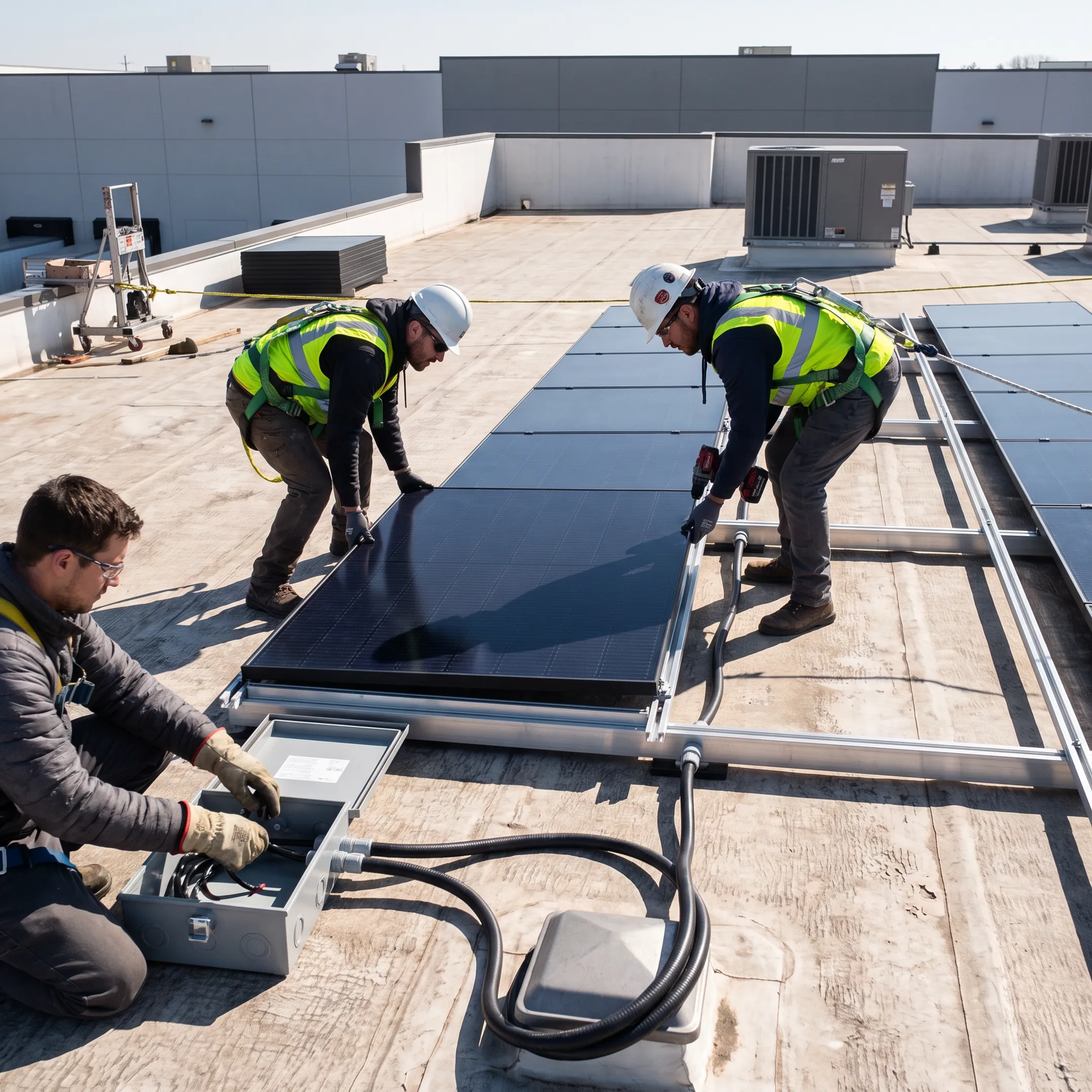 Commercial solar installation financed for a business facility