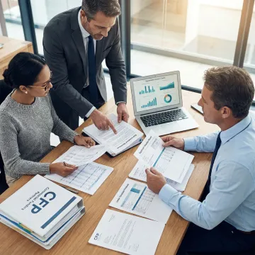 Finance team reviewing equipment leaseback documents
