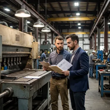 Equipment financing consultation in industrial facility