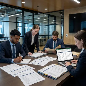 Finance team reviewing fleet leaseback documents