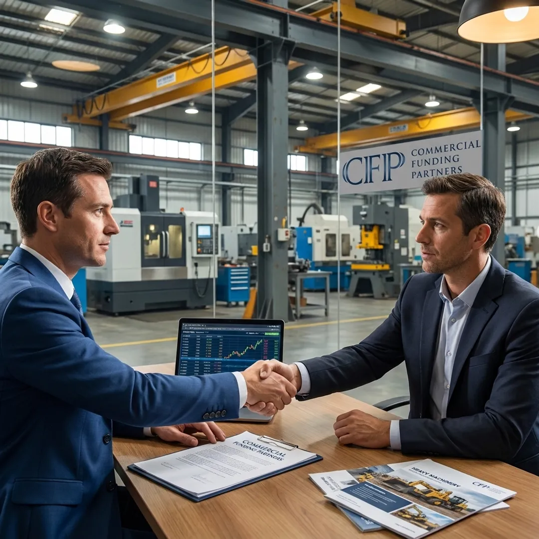 Business leaders reviewing equipment financing documents