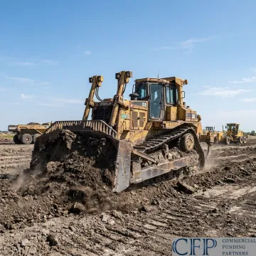 Bulldozer working on a construction site