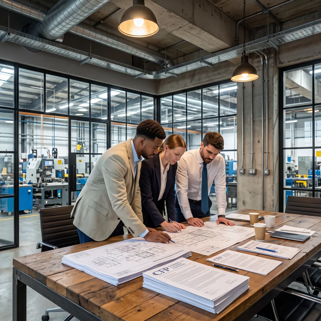Business leaders reviewing equipment finance plans