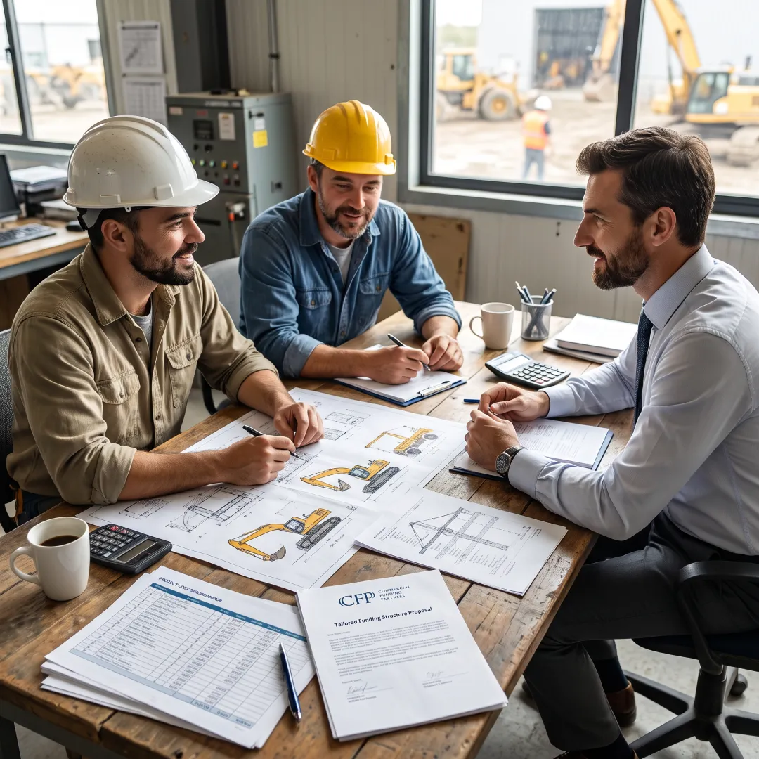 Finance professional reviewing an industrial equipment project