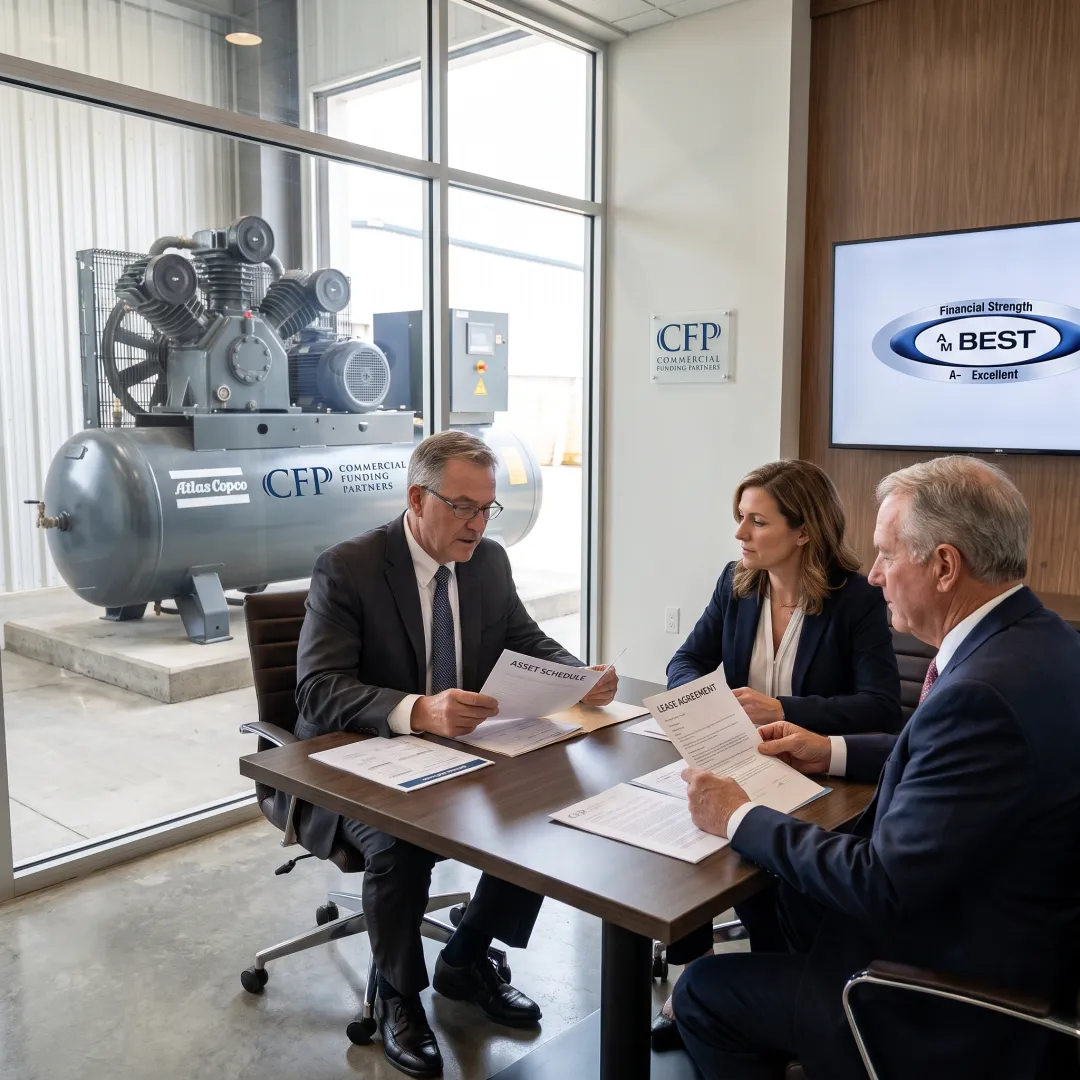 Business leaders reviewing equipment financing options