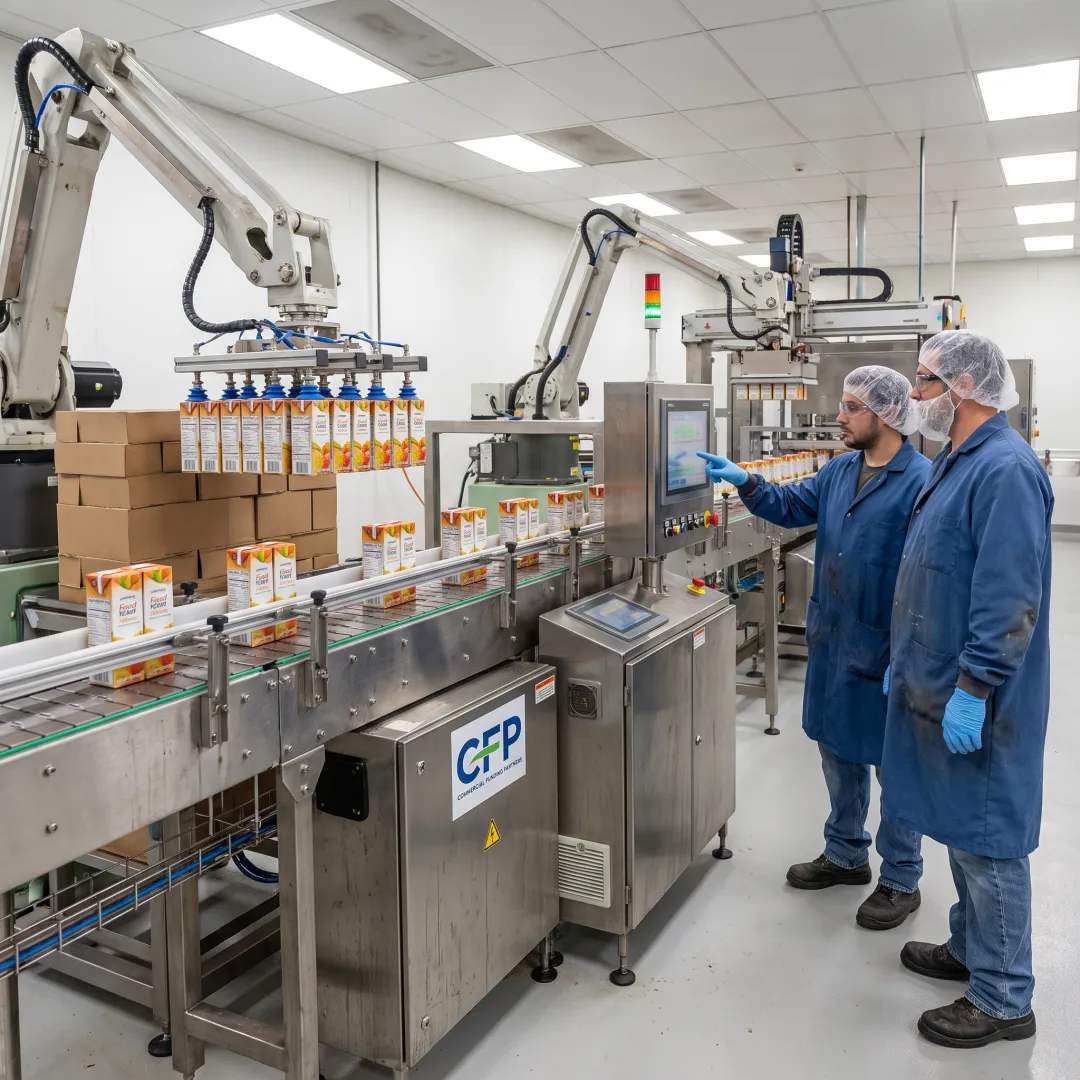 Automated packaging line in a manufacturing facility