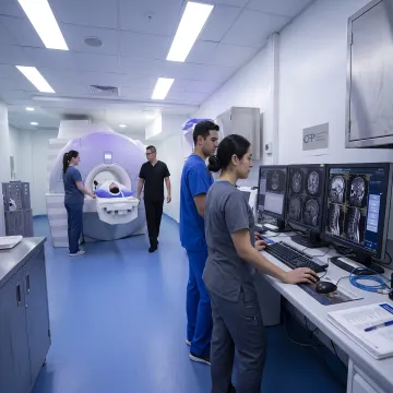 Medical imaging equipment in a modern hospital suite