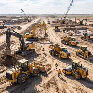 Heavy machinery at an industrial worksite