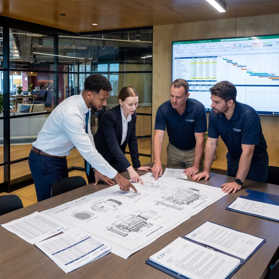 Business leaders reviewing diesel generator financing