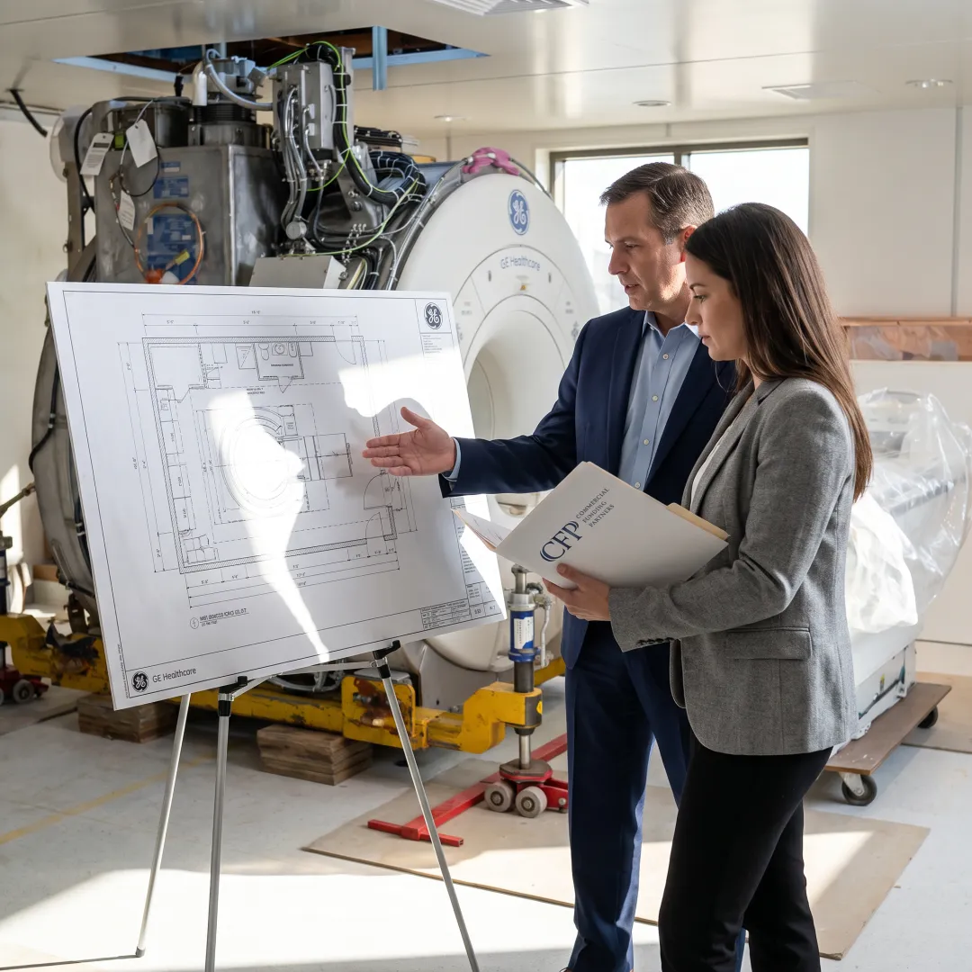 Healthcare administrator reviewing MRI financing options