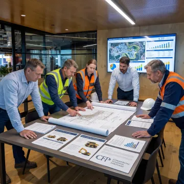 Mining executives reviewing equipment financing plans