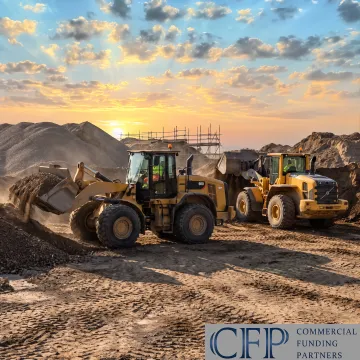 Wheel loader working at a commercial jobsite