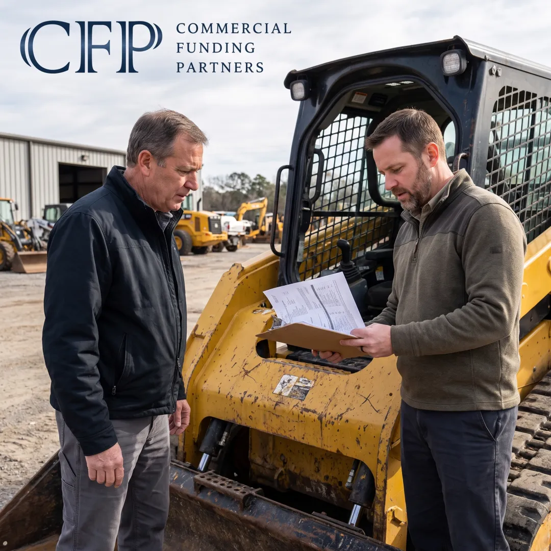 Business owner reviewing compact track loader financing