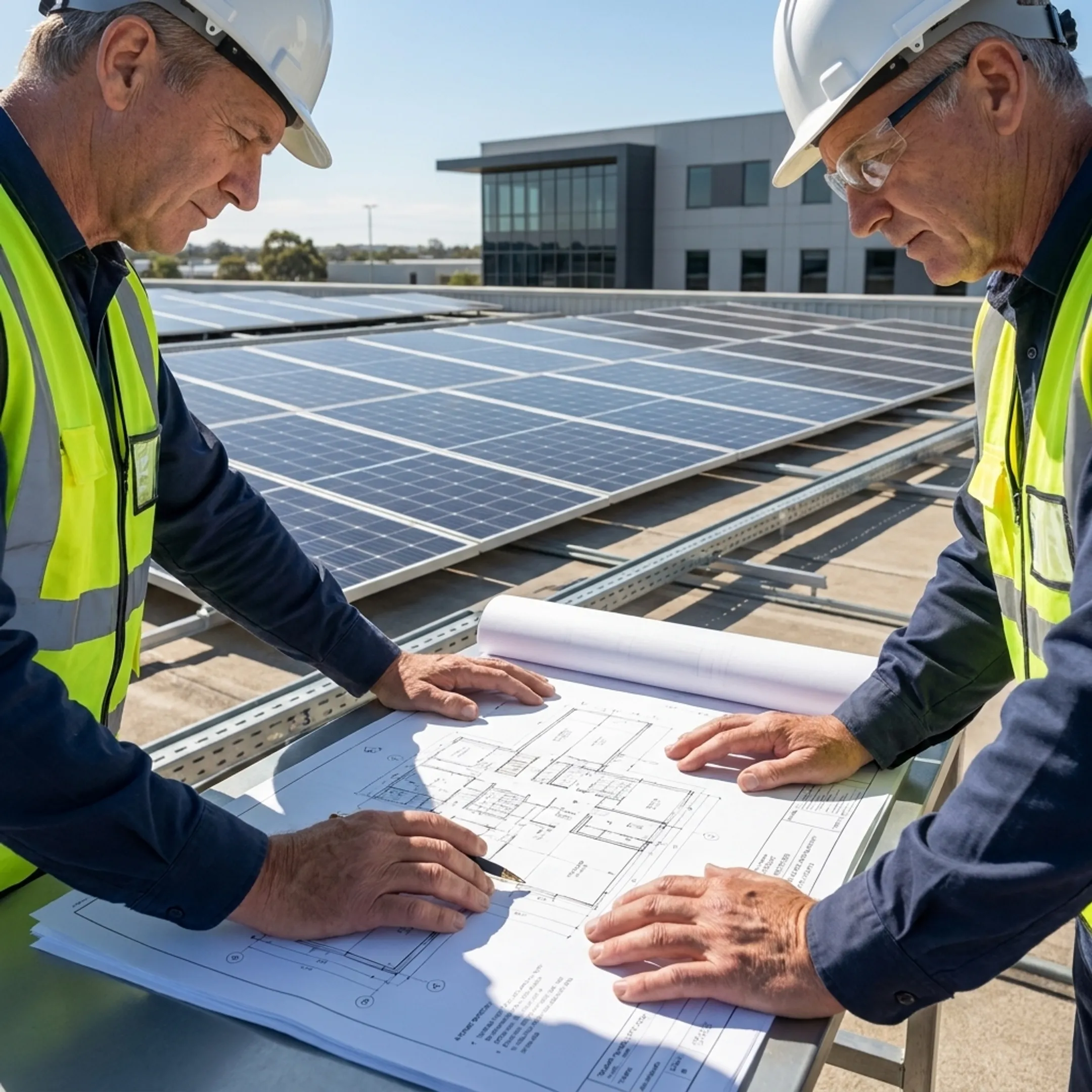 Commercial solar array at an industrial facility