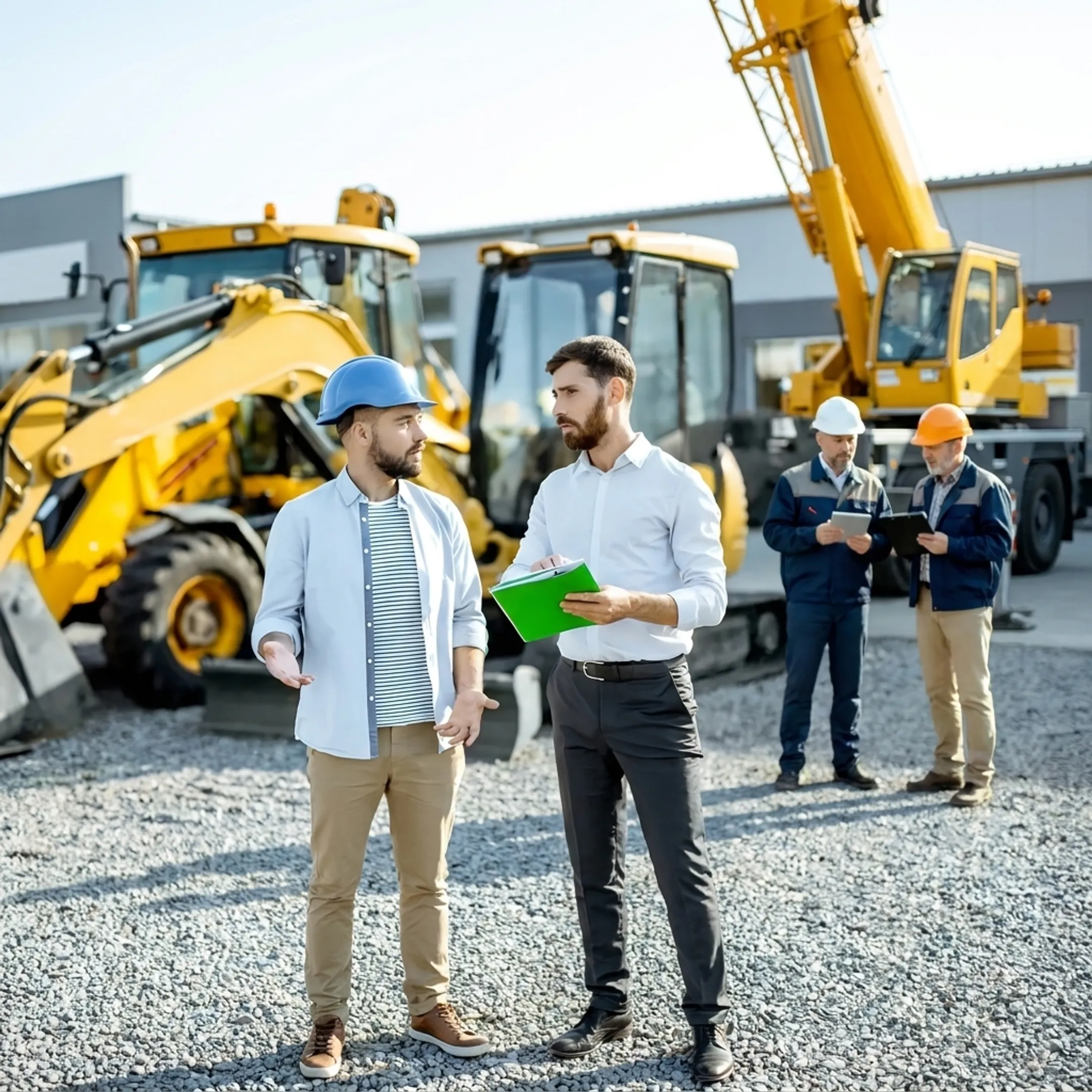 Financed construction machinery on a jobsite