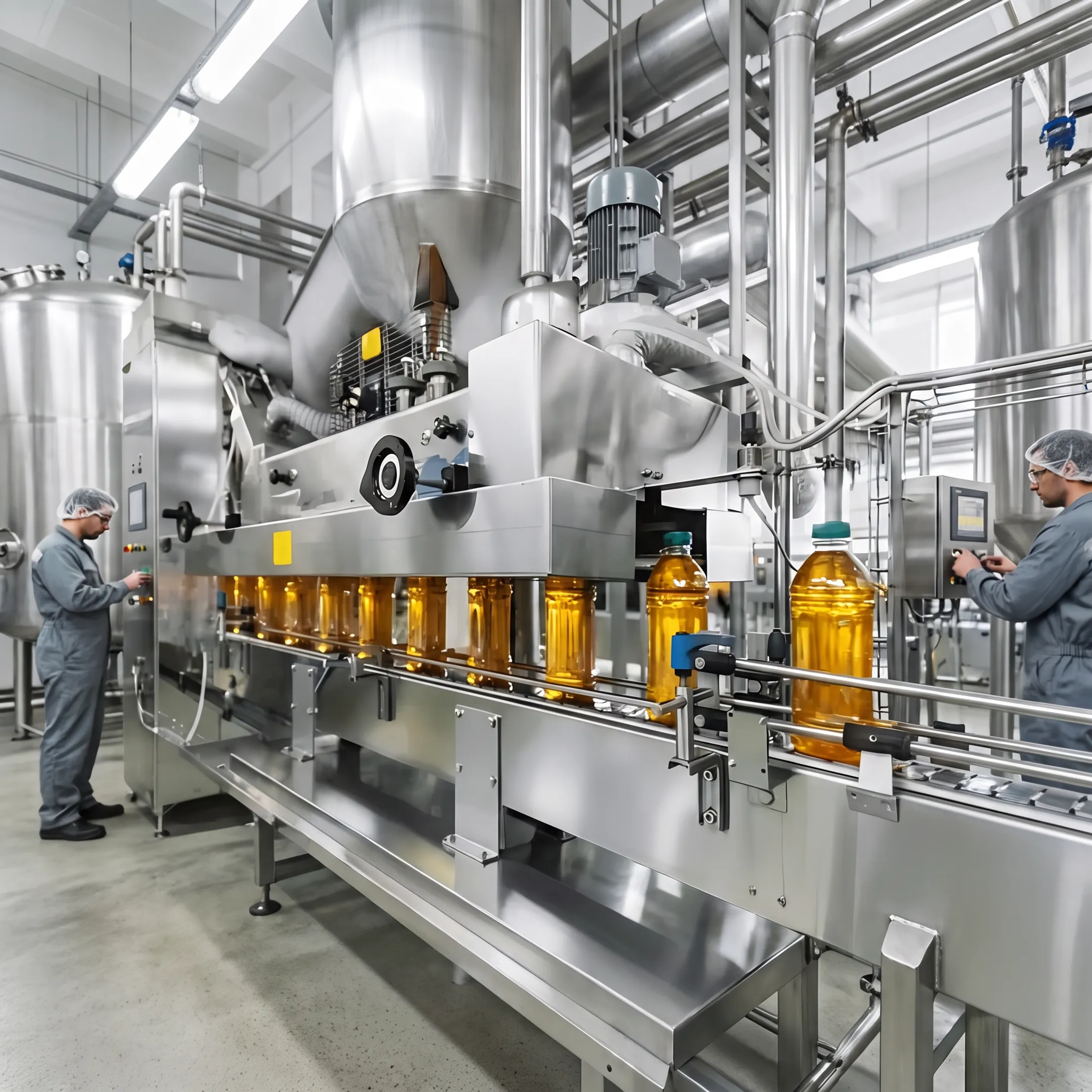 Beverage production line equipment in a commercial facility