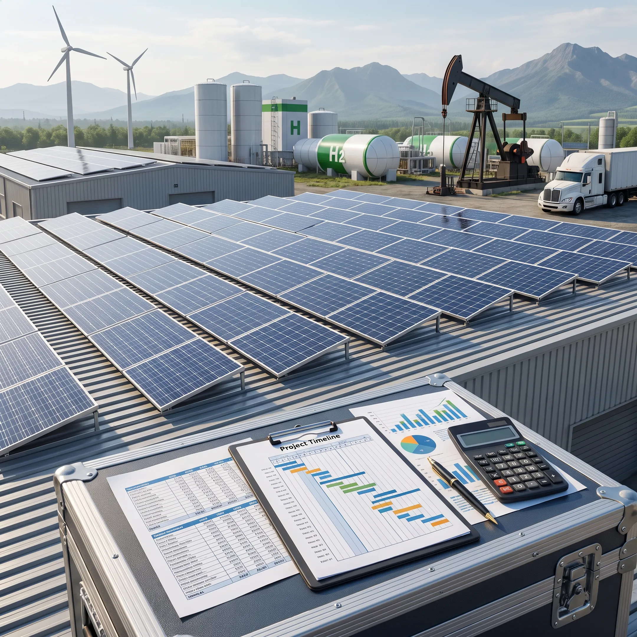 Commercial solar panels installed on a business facility
