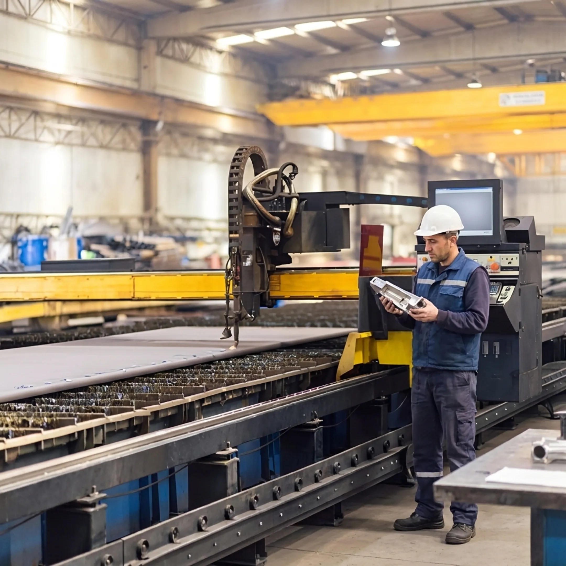 Industrial engineer inspecting a precision CNC turned metal component