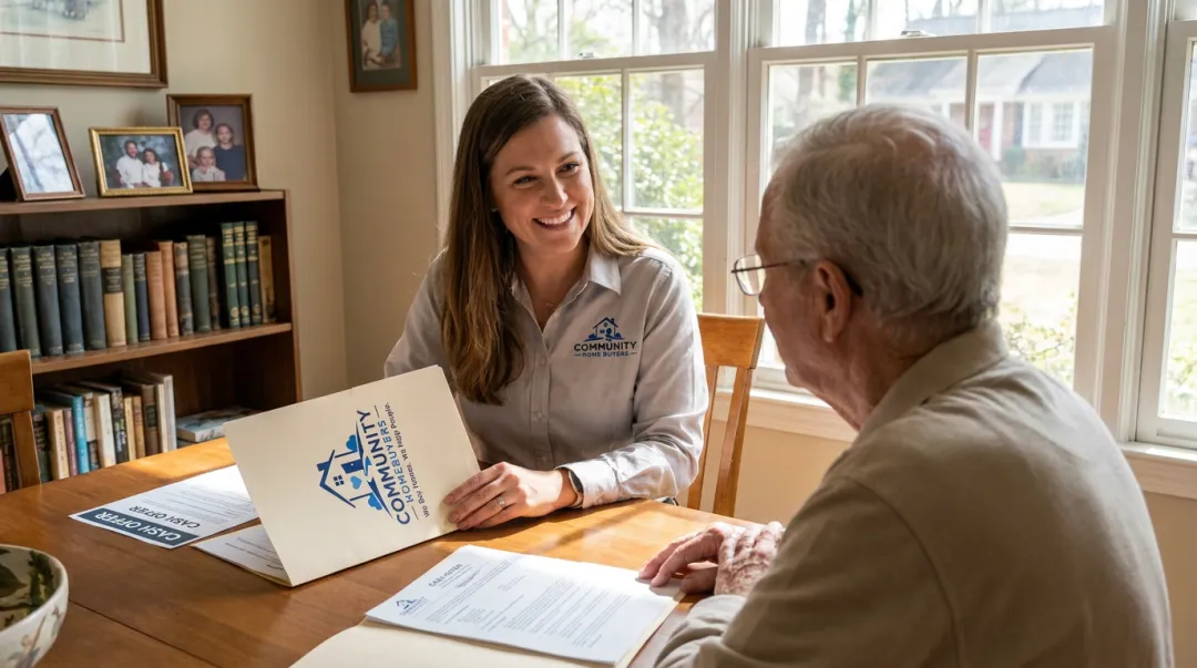 Community Home Buyers of Atlanta team reviewing cash offer for inherited home