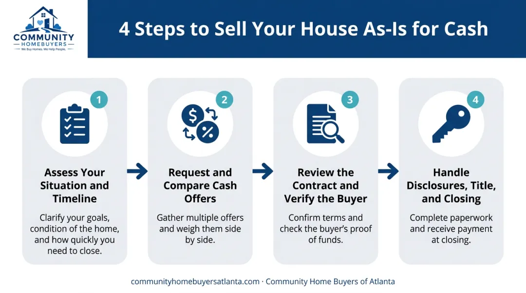 4-step process for selling a house as-is for cash