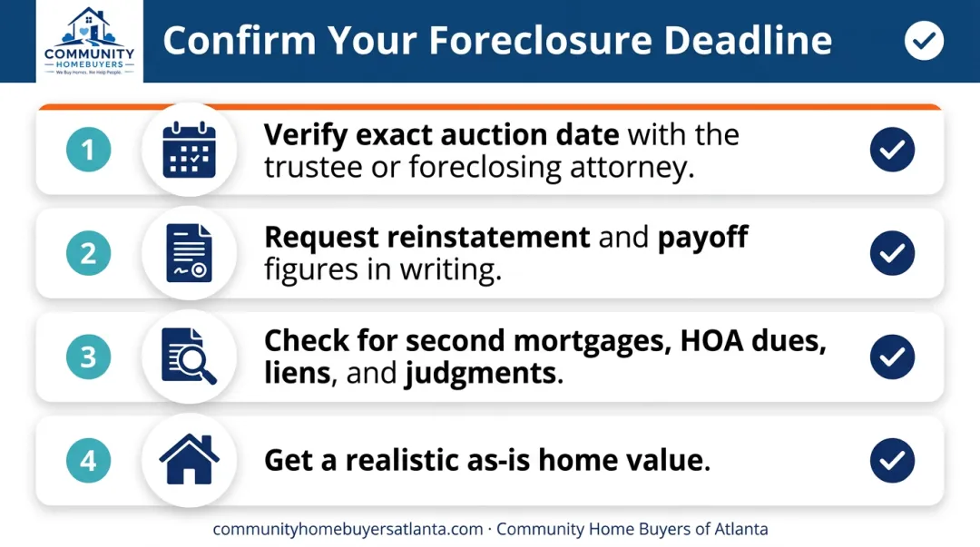 Four-step checklist to confirm your Georgia foreclosure sale deadline