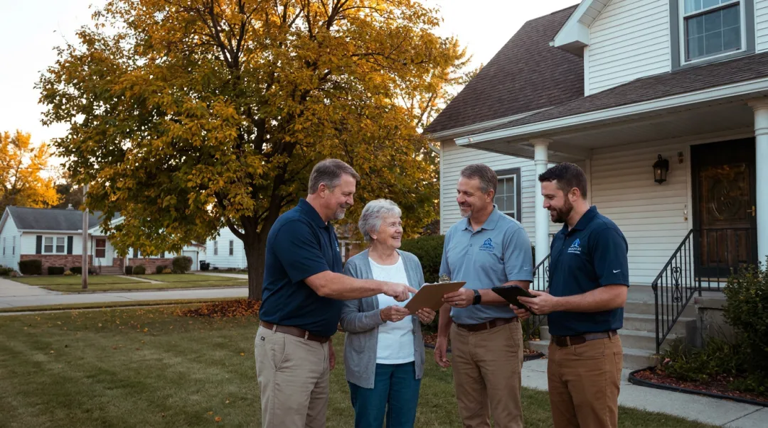 Community Home Buyers of Atlanta representative meeting seller for cash offer