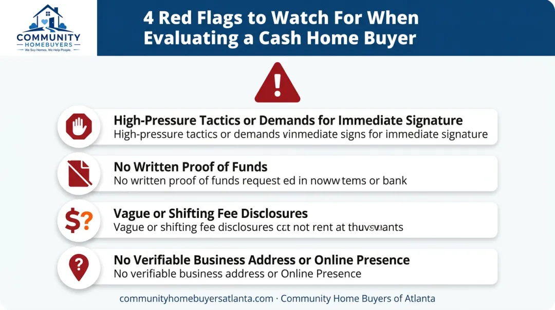 Red flags checklist for spotting untrustworthy cash home buyers