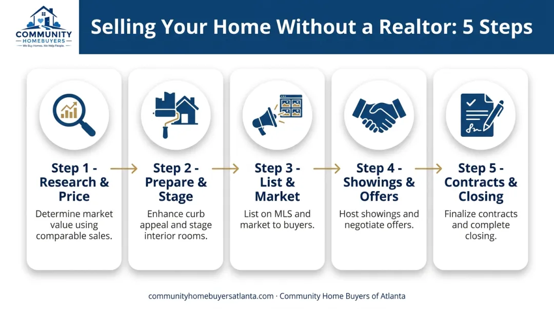 5-step FSBO home selling process from pricing to closing