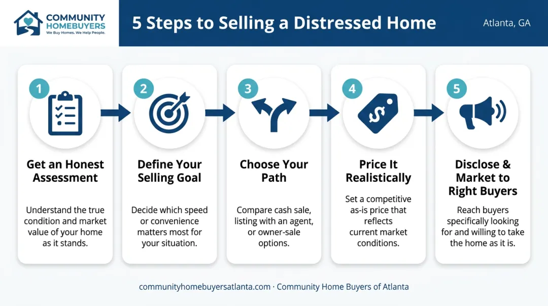 Five-step process for selling a house in poor condition